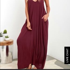 Lulu's Red Sleeveless Maxi Sundress